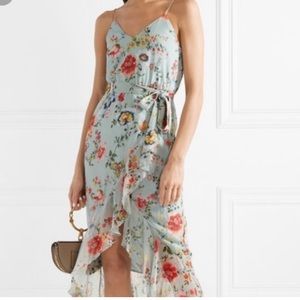 Alice+Olivia Mabel Light Blue Floral Midi Dress 6